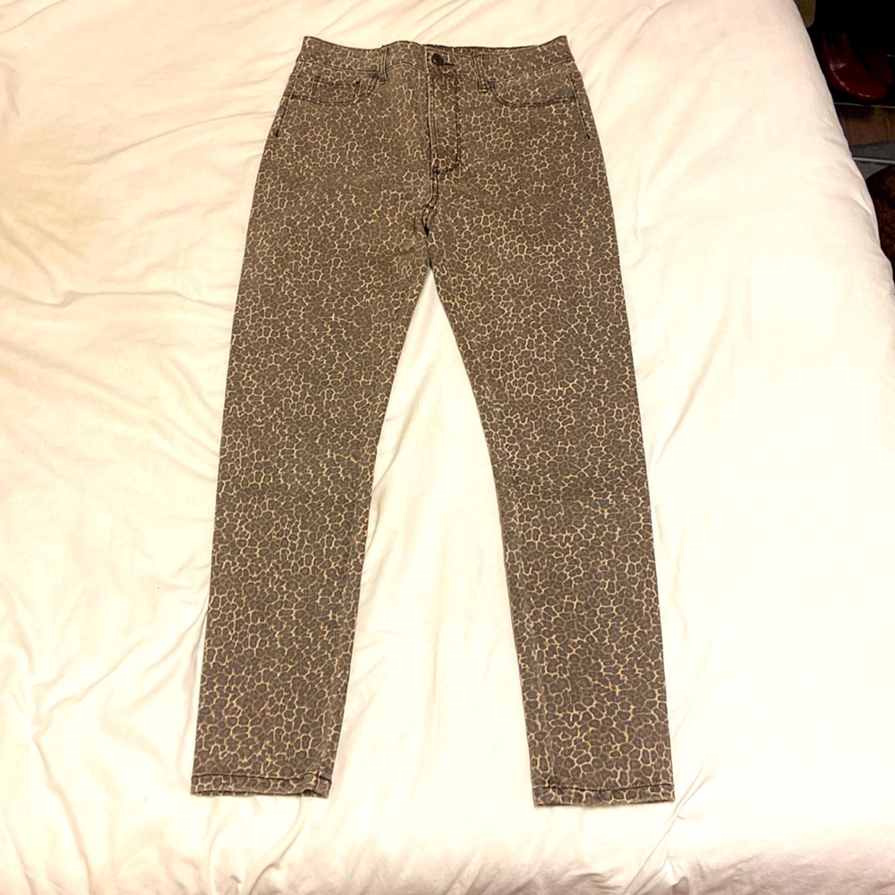 AFRM Leopard Print High Rise Skinny Denim